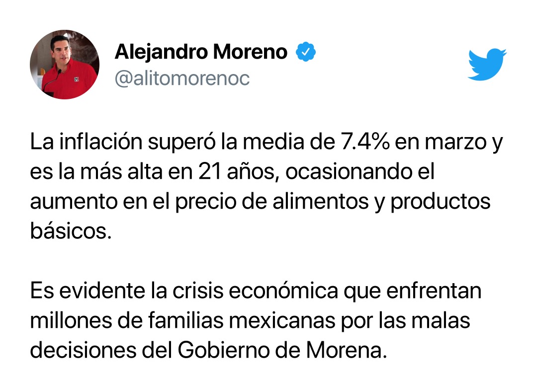 FAMILIAS PADECEN CRISIS POR MALAS DECISIONES DEL GOBIERNO: ALEJANDRO MORENO