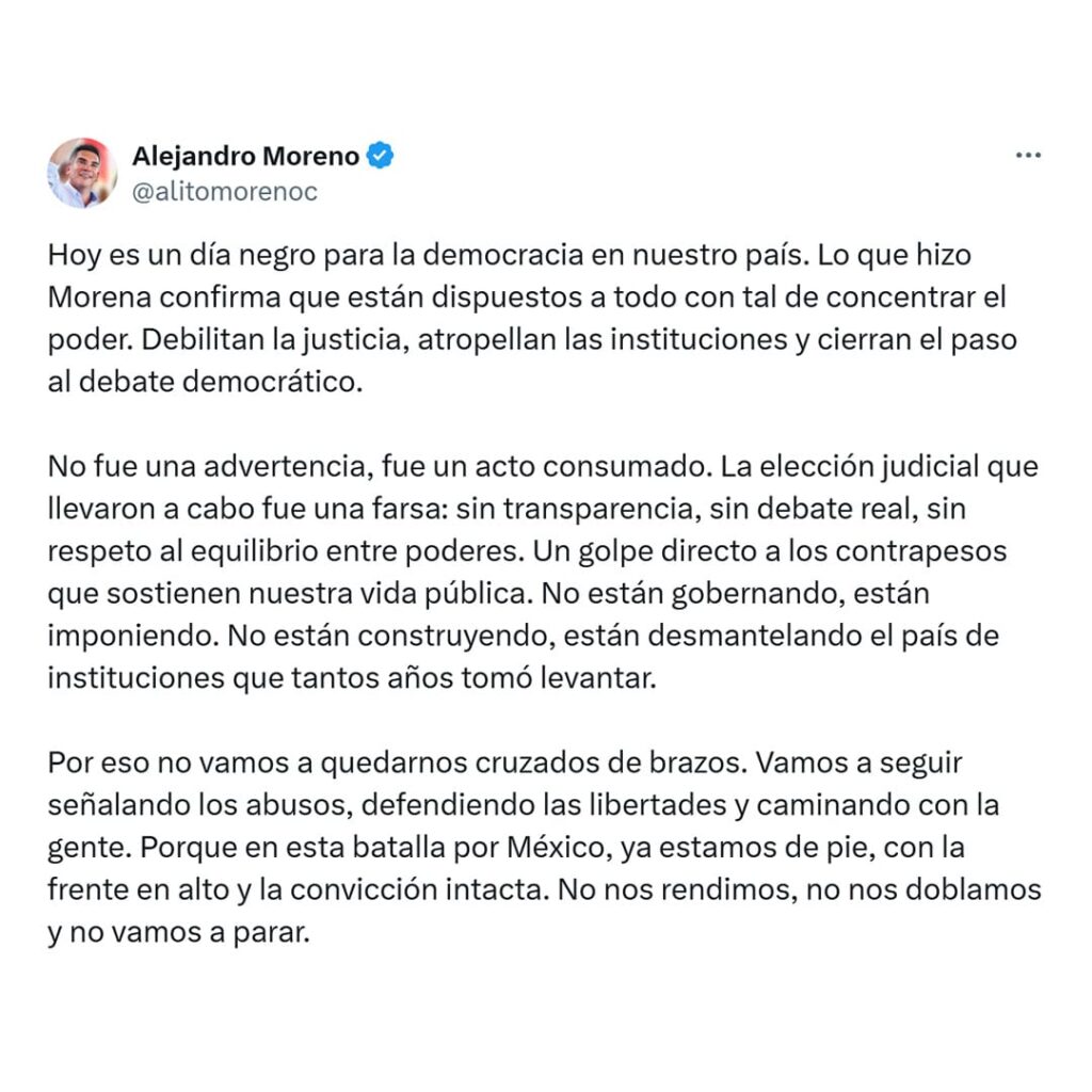 DÍA NEGRO PARA LA DEMOCRACIA: ALEJANDRO MORENO